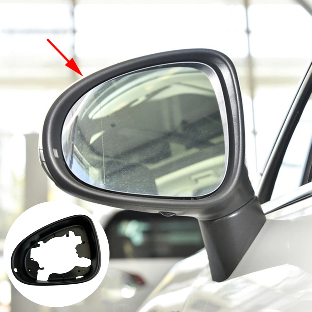 Car Side Mirror Frame Holder Rearview Mirror Cover For VW Volkswagen Touareg 2008-2018 7P6-857-602-9B9 7P6-857-601-9B9