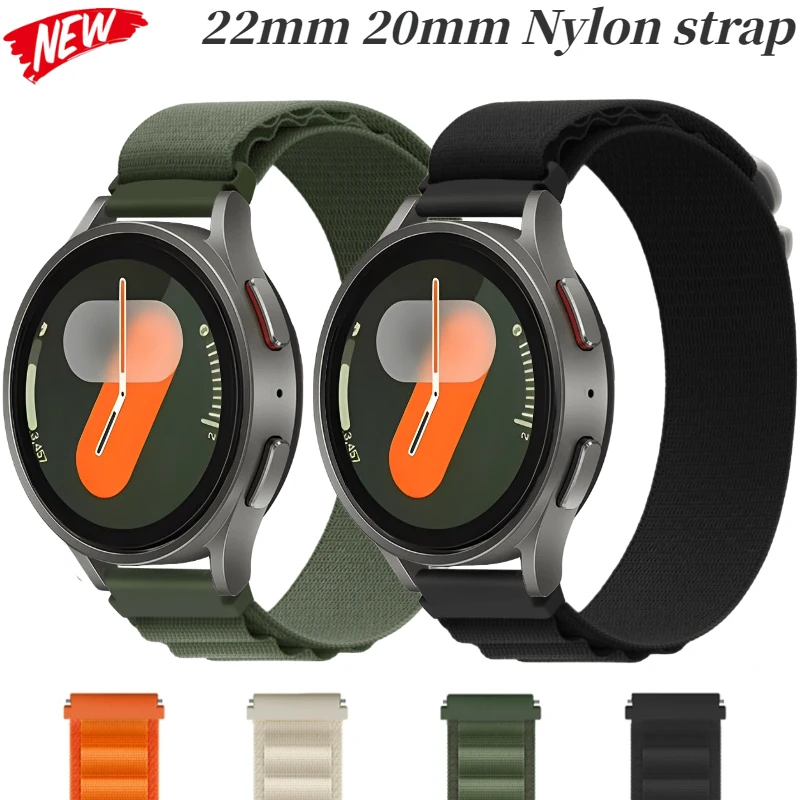 20mm 22mm Alpine Loop Nylon Band For Samsung Galaxy Watch 4/5/Active 2/S3 Amazfit GTR Elastic Wristband For Huawei Watch GT Belt