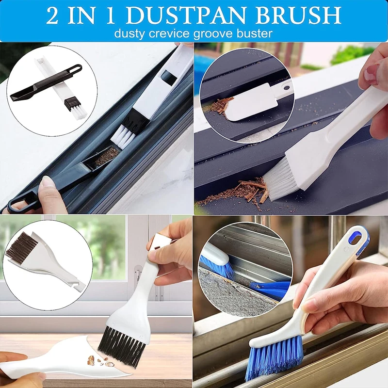 Household Clean Brushes Set Window Cleaning Tool For Slide Door Tile Lines Shutter Air Conditioner Vents Narrow Gap