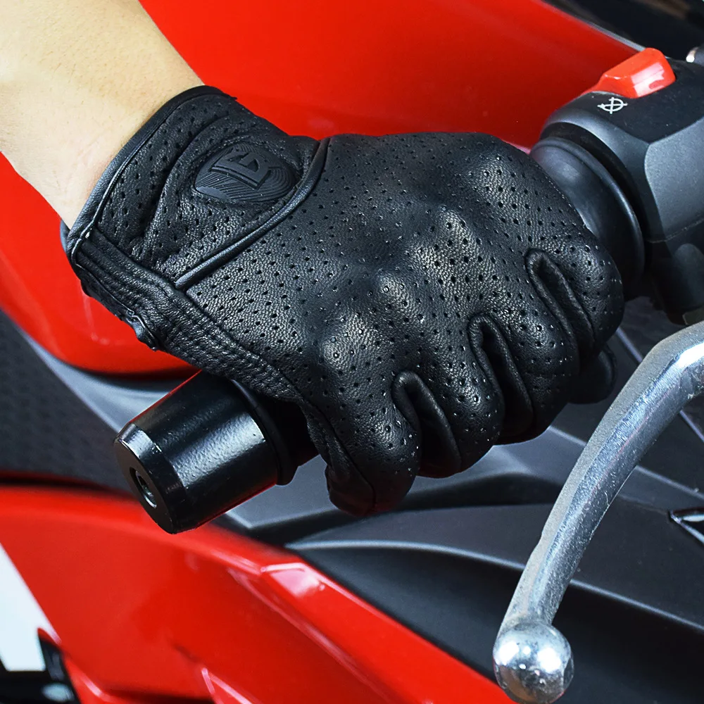 Motorcycle Genuine Leather Retro Gloves Breathable Touch Screen Summer Men Women's Anti Fall Motorcycle Riding Protective Gear