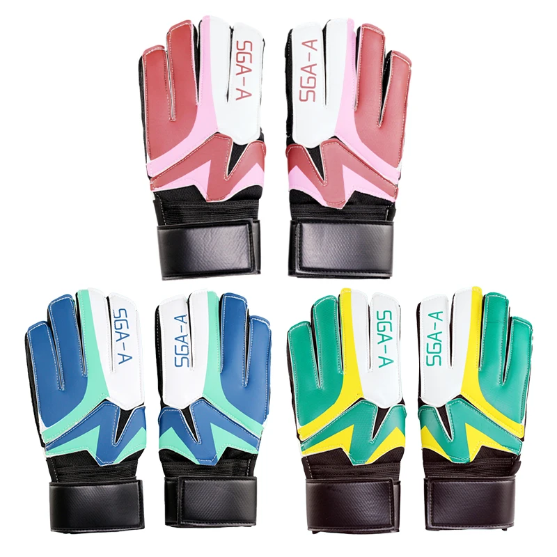 Kids Youth Adult Soccer Goalkeeper Gloves with Anti Slip Latex Palms Breathable Professional Finger Protection for Game Training