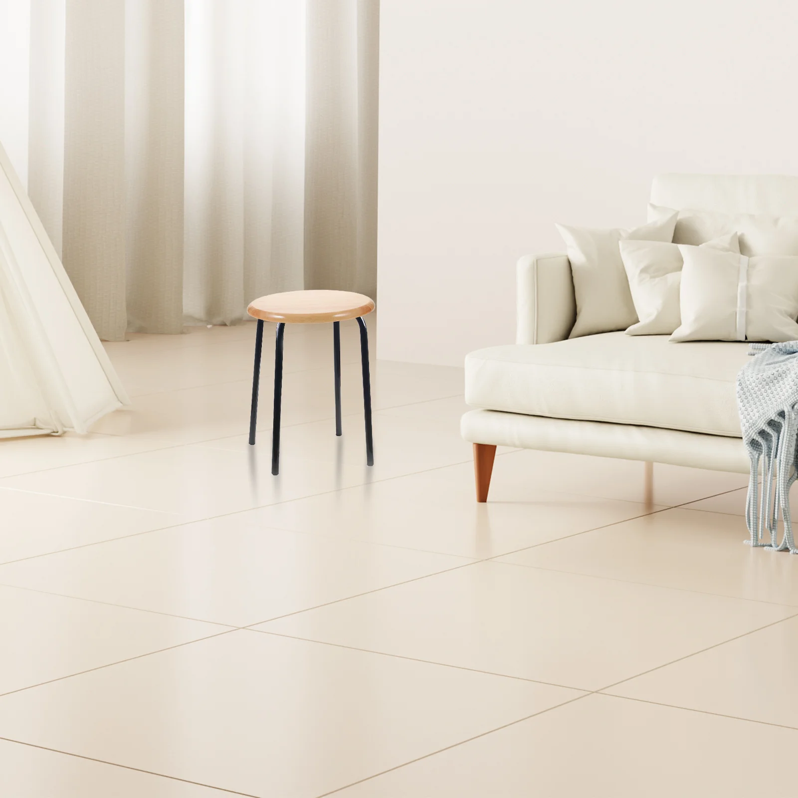 

Rubber Wood Round Stool Seat Replacement Wooden Seating Part Smooth Sanded for Home Bar Chair Stool Round Seat