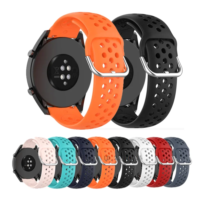 Fifata 20 22 Mm Mềm Dây Đeo Đồng Hồ Silicone Cho Đồng Hồ Huawei Watch GT/GT 2/Xiaomi Amazfit GTR/GTS/Bip Đồng Hồ Thông Minh Dây Đeo Thay Thế