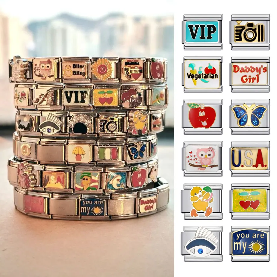 diy-персонализированный-итальянский-браслет-подвеска-vip-глаз-солнечная-камера-вишневая-утка-подходит-9-мм-браслет-из-нержавеющей-стали-ювелирные-изделия-подарок