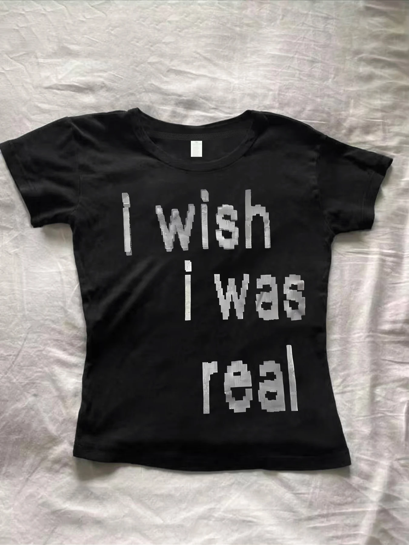 【WZM17538】English letter printed T-shirt short-sleeved summer women's casual round-neck women's T-shirt street fashion