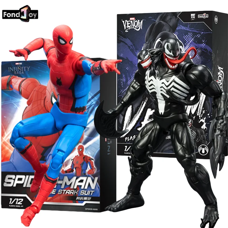 Original Fondjoy Spider-Man Venom modelo cómic 1/12 Spiderman MovieThe montaje ABS colección conjunta juguete móvil regalo de cumpleaños ﻿