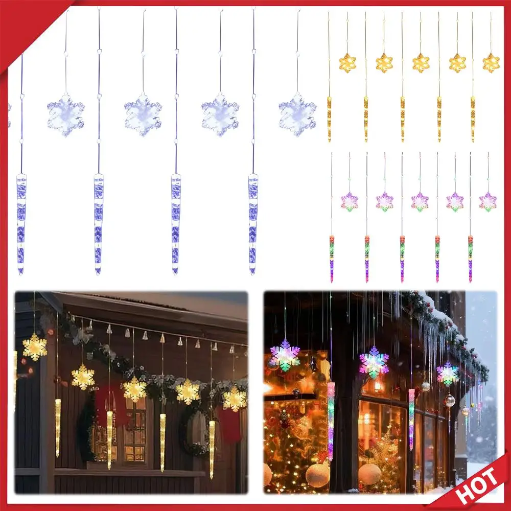 أضواء جليد ندفة الثلج لعيد الميلاد مع 8 أوضاع سلسلة أضواء أضواء ندفة الثلج لديكور عيد الميلاد الداخلي والخارجي