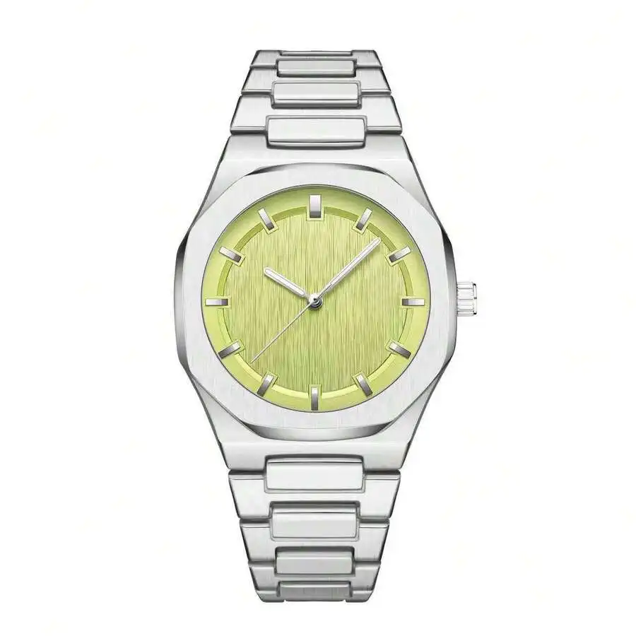 

Minimalist Octagonal Stainless Steel Quartz Watch For Women Green Dial Elegant Casual Wristwatch