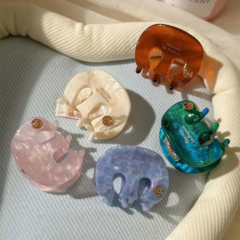 

Cute Acetic Acid Acetate Hair Claw Grab Clip Candy Color Letter Hair Clip Headdress Cute Hairpin Female