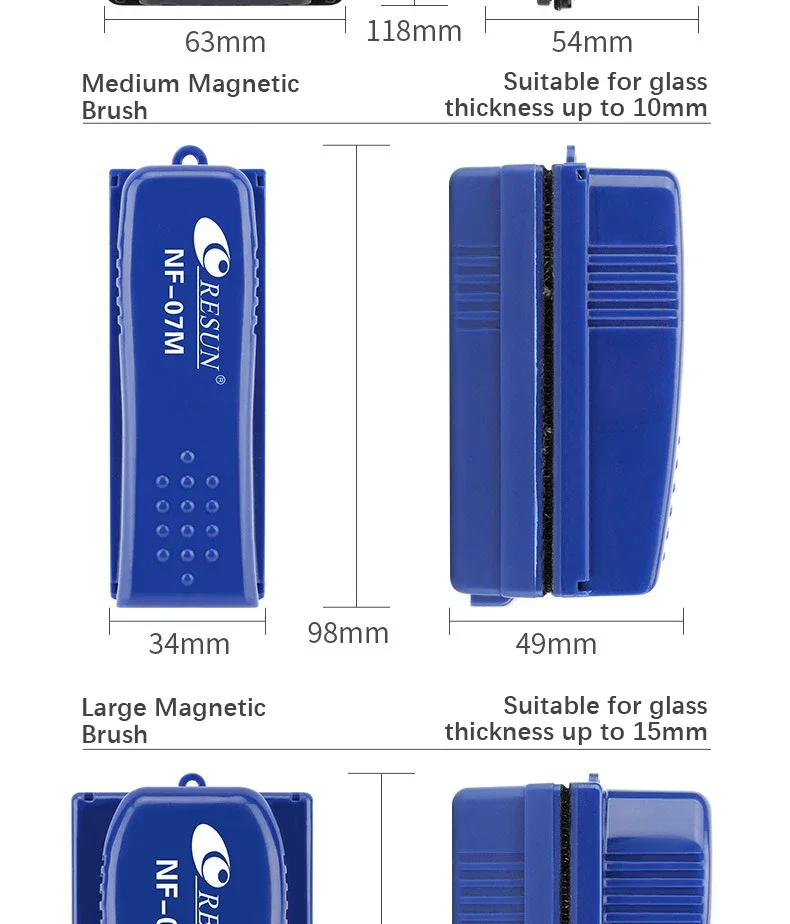 Neues Magnetbürsten-Reinigungswerkzeug, starke Saugkraft, Verglasungspeeling, leicht zu reinigen, doppelseitiger Doppelseitiger Aquarium-Aquarium-Tankwäscher – Detail 9