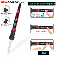 NEWACALOX 60W LCD Soldering Iron Kit °C/℉ Adjustable Temperature Mini Welding Gun for PCB IC Mobile Phone Soldering Repair Tool