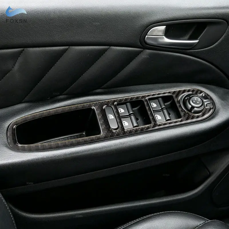Car Accessories For Alfa Romeo 159 2004-2011 Interior Door Window Lift Switch Button Panel Trim Soft Carbon Fiber Stickers