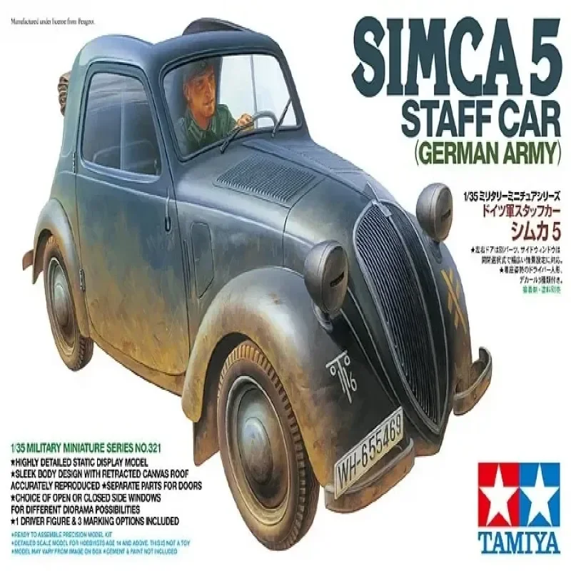 

Tamiya 35321 Plastic Model 1/35 Scale Simca 5 Staff Car Cerman Army Assembly Model for Adults Model Hobby Collection DIY Toys