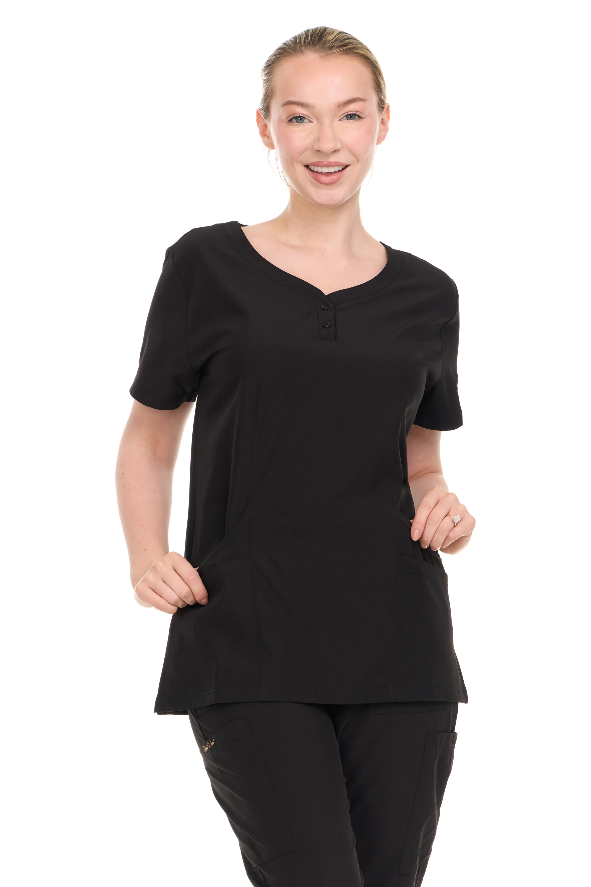 Heal Wear Button-Front Frauen Peeling Top