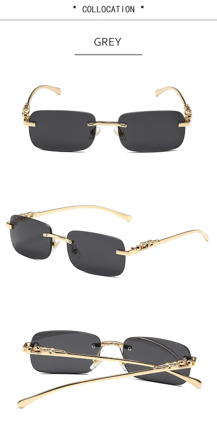 Amerikanische Luxusmarke Damen Sonnenbrille Outdoor Freizeit Strand Herren Sonnenschutz Leopardenkopf Ultraleichter Rahmen Sonnenbrille UV400 – Detail 7
