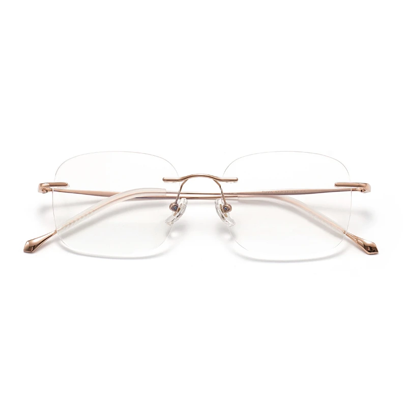 BLMUSA New Rimless Ultra-light Titanium Frame Myopia Prescription Glasses Unisex Simple Square Wake Reading Customized Eyeware