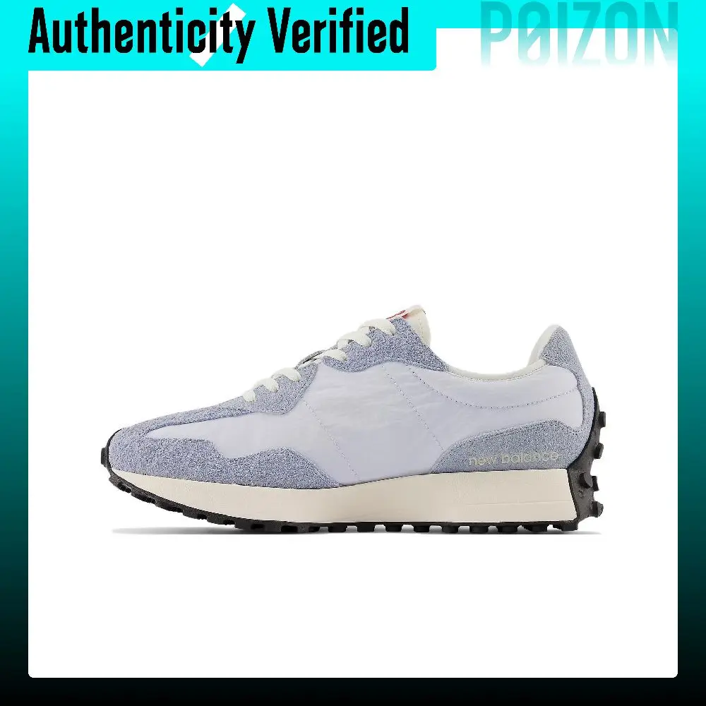 New Balance NB 327 Vintage Leather, Textile Abrasion Resistant Low top Suede Mesh Casual Running Shoes Unisex Gray Blue MS327CG