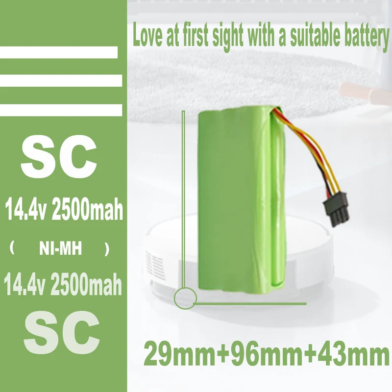 14.4 V 2500mAh ni-mh 14.4 V AA ni-mh Bbattery dla X600 ZN605 ZN606 ZN609 i robota Robot odkurzający baterie