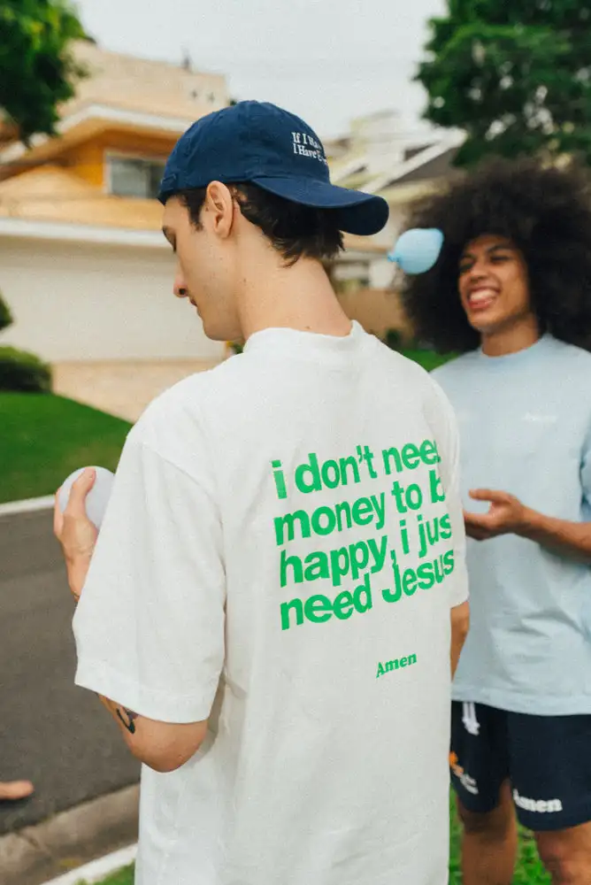 

Amen 2025 Men's Women's T Shirt I JUST NEED JESUS Print Cotton Round Neck Short Sleeve Comfortable Casual T shirt