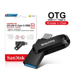 na pamięć flash SanDisk Ultra Dual Drive OTG Pendrive Type-C z USB 3.1 32 ГБ, 64 ГБ, 128 ГБ, 256 ГБ, для смартфона, ноутбука, USB-накопителя