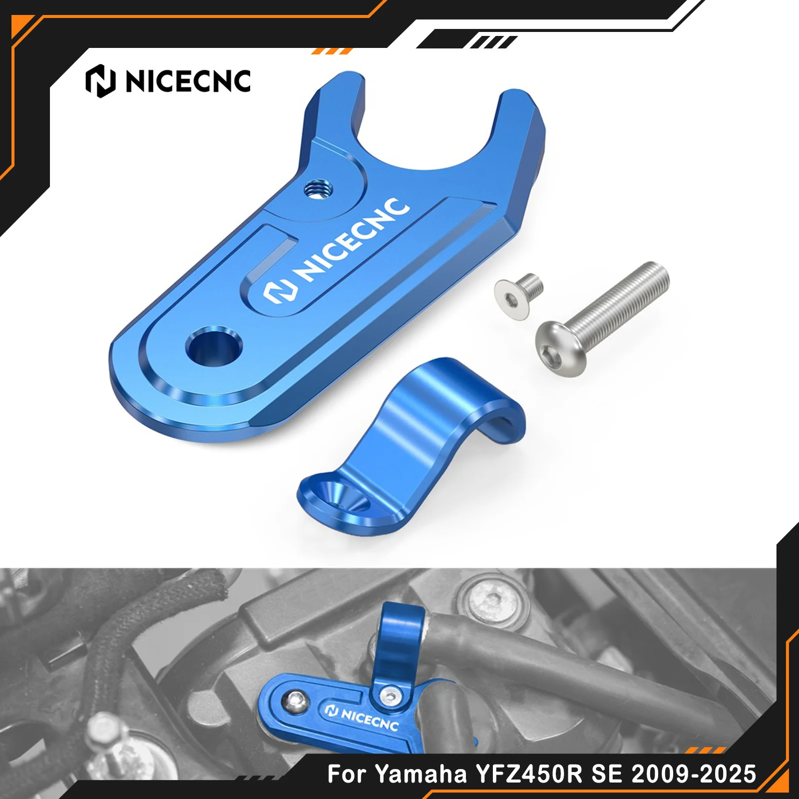NICECNC For Yamaha YFZ450R SE 2009-2025 Spark Plug Boot Hold Down YFZ450X 2010-2011 ​Replaces 2S2-11190-21-00 Rust Resistant