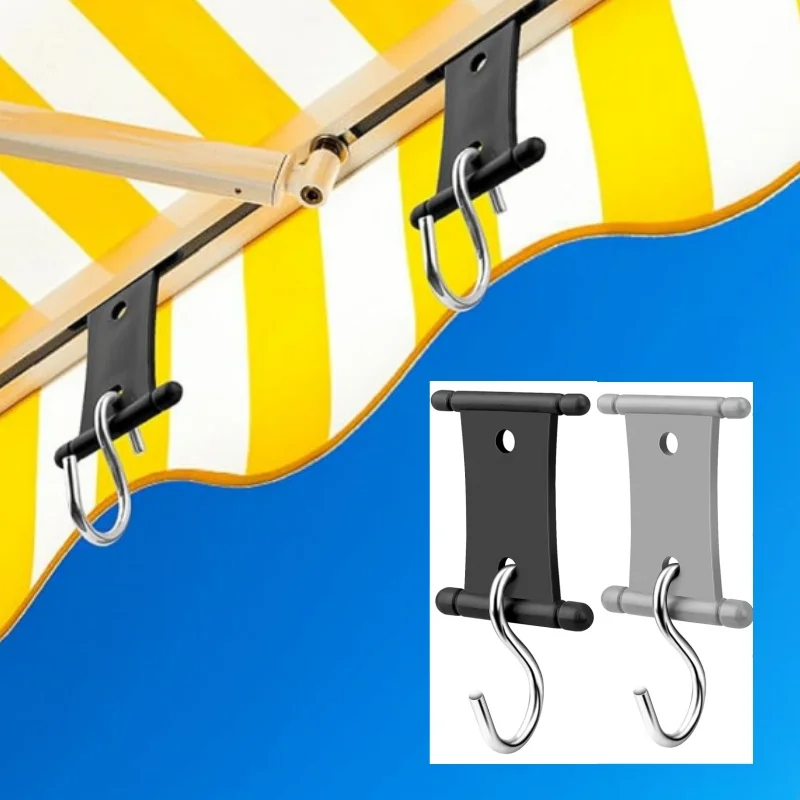 5 PCS Double Slot Awning Light Clips Hooks RV Camper Party Light Support For Tent Outdoor Clothes Hangers Accessories