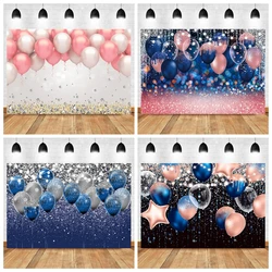 Balloon Background for Photography Glitters Silver Diamond Adult Birthday Party Decoration Family Portrait Photo Backdrop