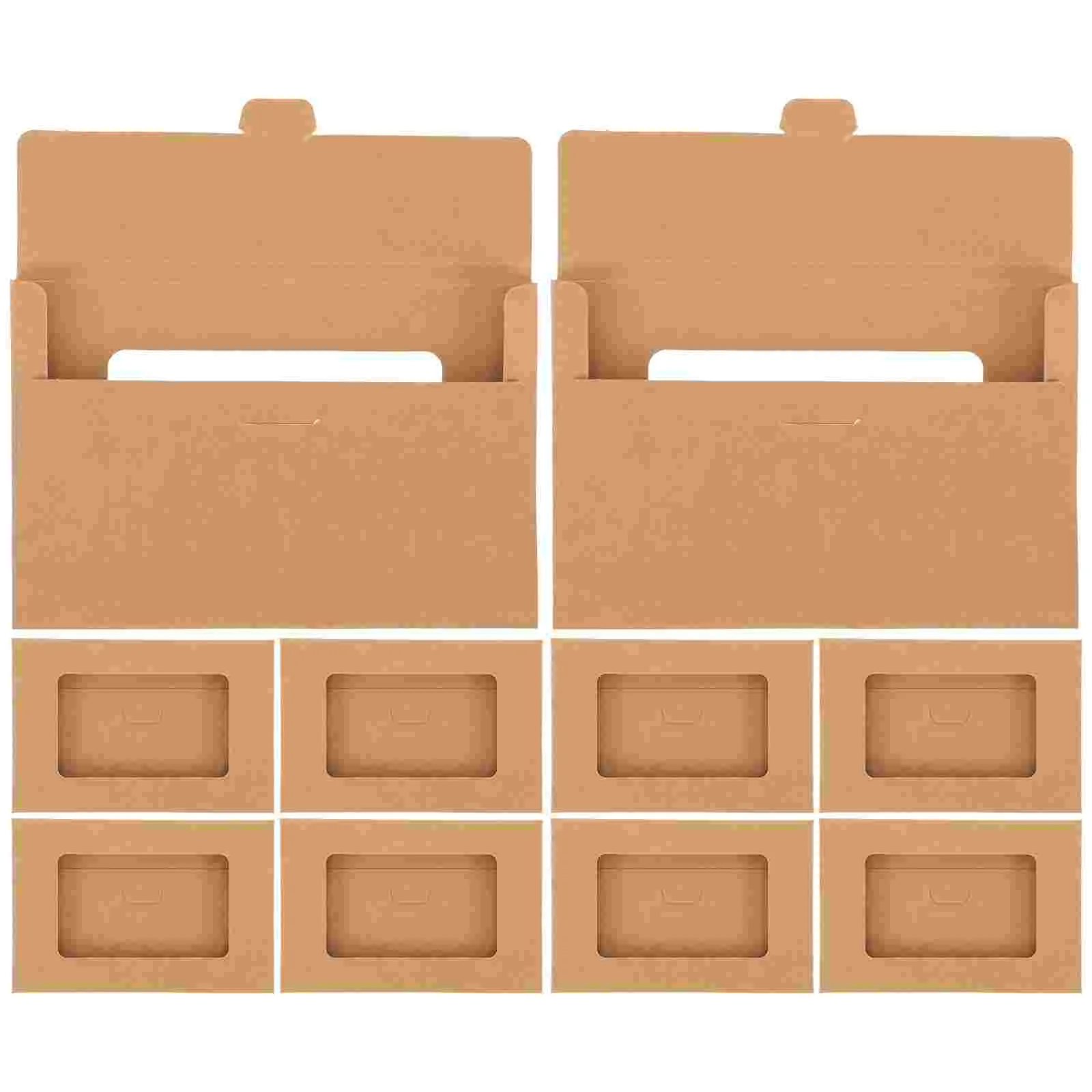 10 Pcs Window Envelope Box Postcards Boxes Kraft Paper Wrapping Bags Cases Container Packing