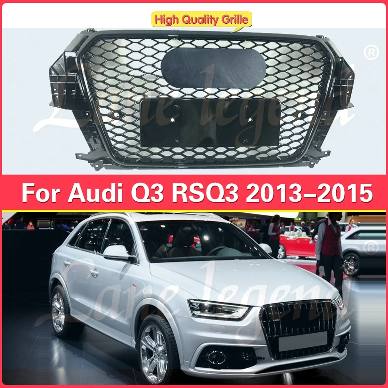 Front Bumper Grill Center Grille for Audi Q3 2013 2014 2015 (Refit for RSQ3 Style) for RSQ3 Grill for SQ3 Grill