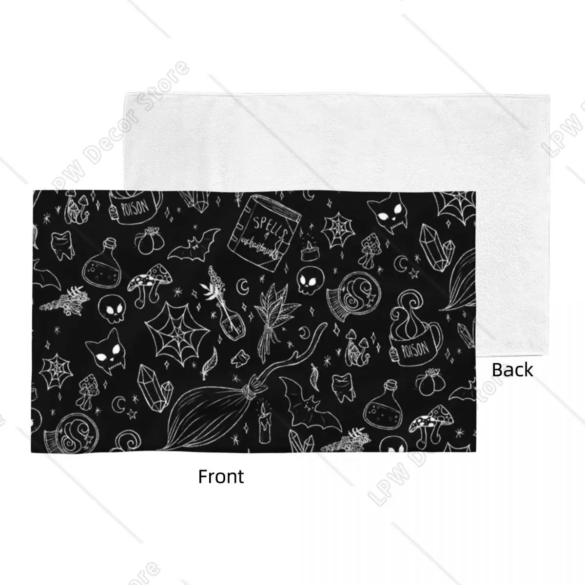 Witch Halloween Spooky Ghosts Bats Breathable Cotton Face Towel Quick Dry Bath Towels