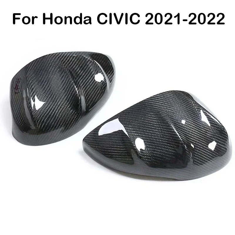 

Real Carbon Fiber Car Side Rearview Mirror Covers Caps For Honda Civic 11th Gen 2021 2022 Shell Case spare parts