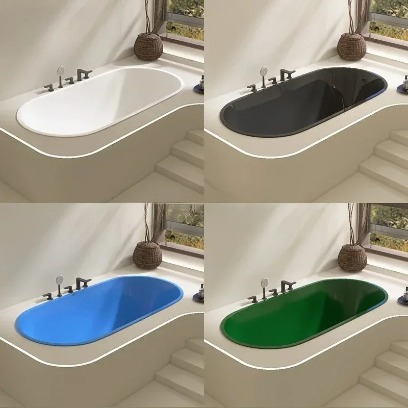 X Embedded Household Insulation Oval Deep Small Apartment 1.2- 1.7m Hotel Bathtub