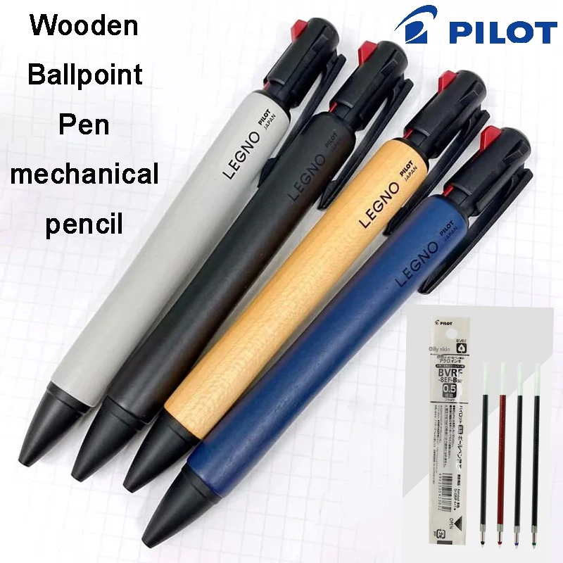 

Pilot Unique Ballpoint Pen with Auto Pencil Wood Body Smooth Reliable Writing Multi Module Pens Professional Office Use Supplies