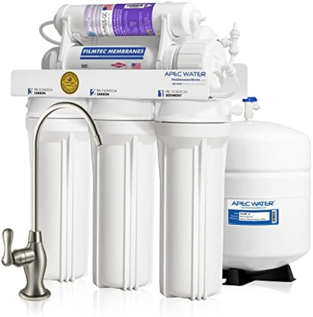 

APEC Water Systems Top Tier Supreme Certified Alkaline Mineral pH+ High Flow 90 GPD 6-Stage Ultra Safe Reverse Osmosis Drinking