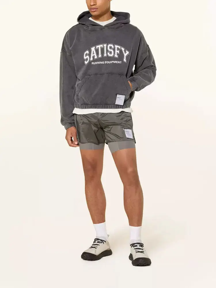 Satisfy running marathon heavy wash hoodie alphabet print hoodie