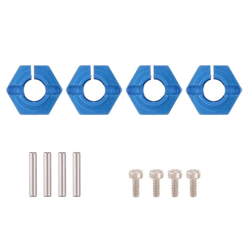 Aluminum 12mm Hex Hubs Wheel Adapters 7mm Thickness M4 Flanged Lock Nuts Cross Wrench for Traxxas 1/10 Stampede Slash 4x4 RC Car