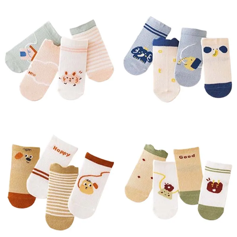 

4 пары/лот новые летние повседневные тонкие детские носки с героями мультфильмов