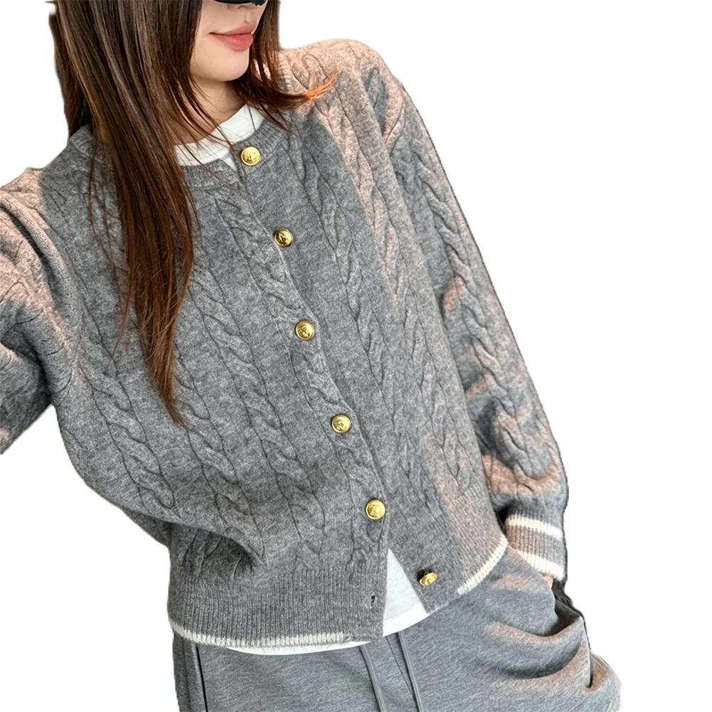 For Holiday Travel One Size Women Knit Cardigan Loose Knit Cardigan Coat Cardigan Medium Elasticity Regular Length