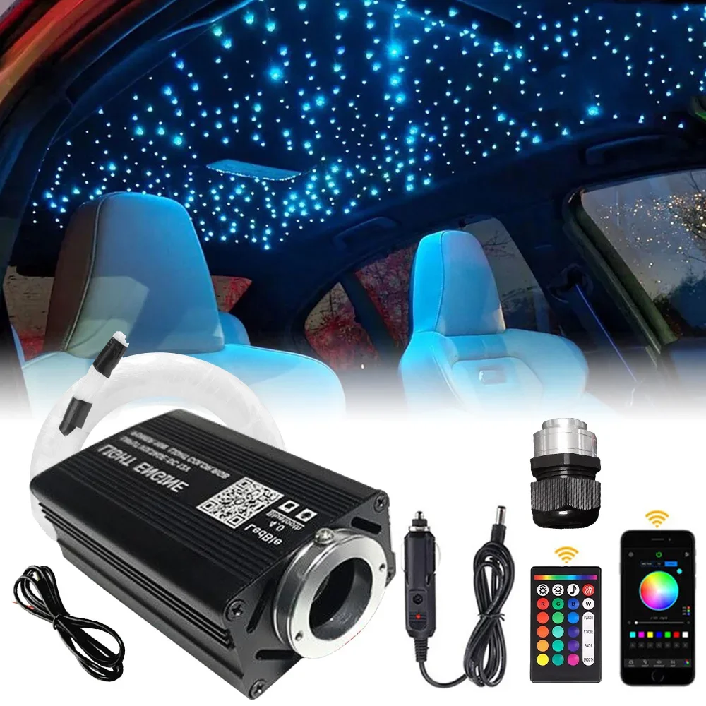 16w RGBW Fiber Optic Starlight Kit APP Remote Car Atmosphere Decoration Only DC12V Car Trunk Roof