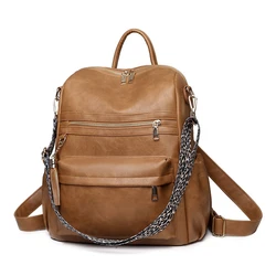 Winter Women Casual Backpack PU Leather School Backpack For Teenager Girls Travel Backpack Vintage Fashion Leopard Shoulder Bags