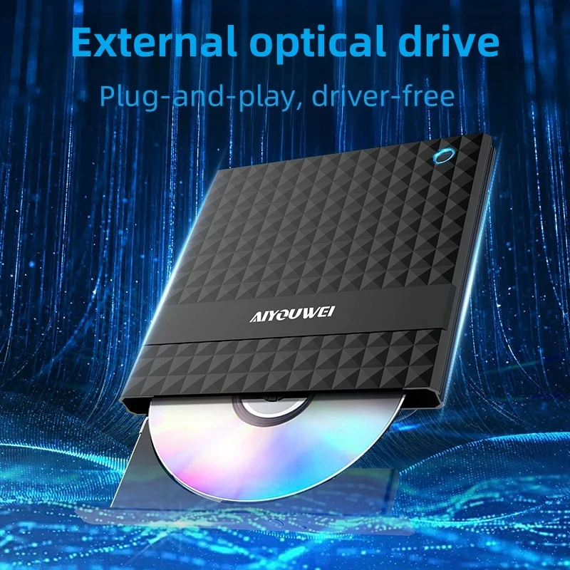 USB 3.0 Type-C DVD/CD Driver, High-speed External DVD-RW Burner/Player for PCs & Laptops