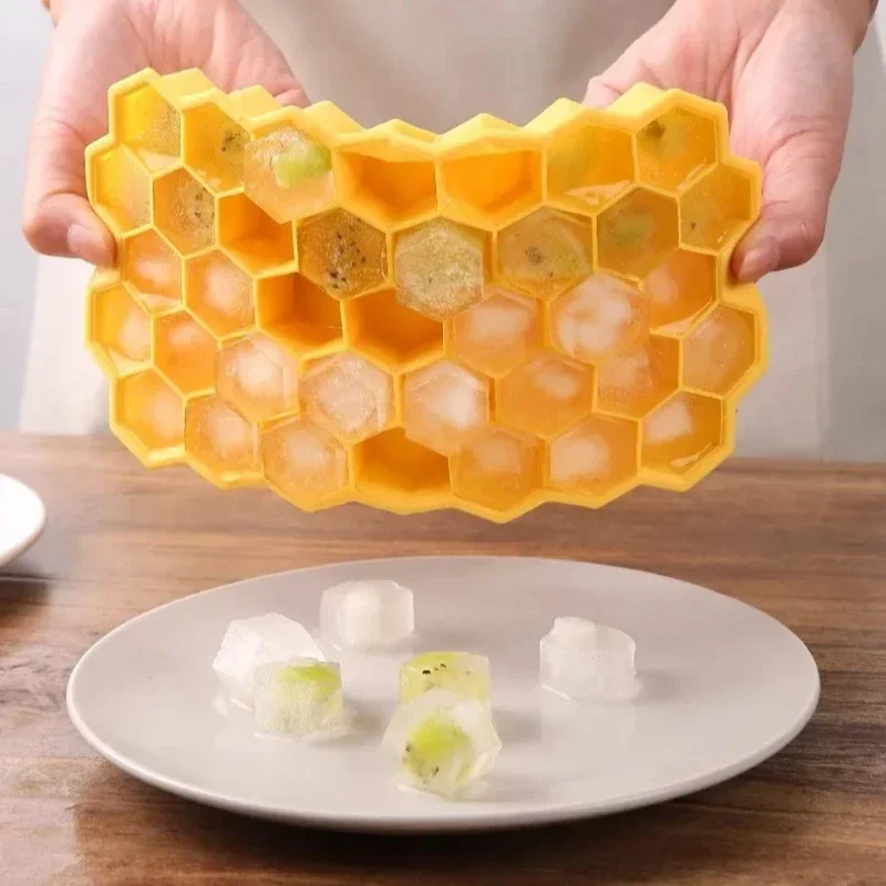 Ice Cube Maker Honeycomb Box Ice Cream Tools Silicone Ice Jelly Juice Food Mold Whiskey Cocktail Accessories Kitchen Tools