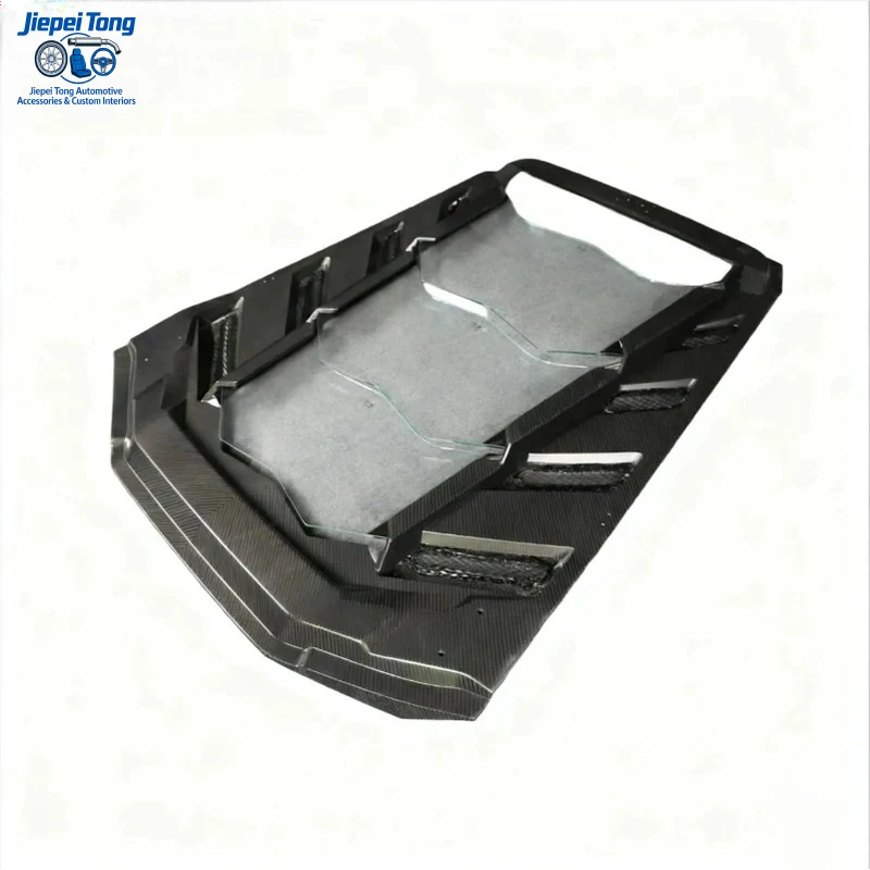 Easy-install FOR Huracan LP580/LP610 Dry Carbon Fiber M-Style Rear Transparent Hood Body Kit