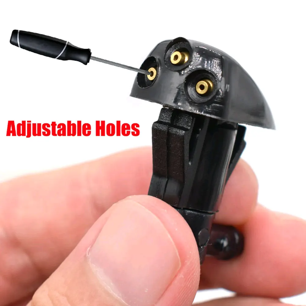 2Pcs Car Black Wiper Front Windshield Wiper Washer Jet Nozzle 3 Holes Hood Sprayer Nozzles for Hyundai Tucson MK1 2005 - 2010