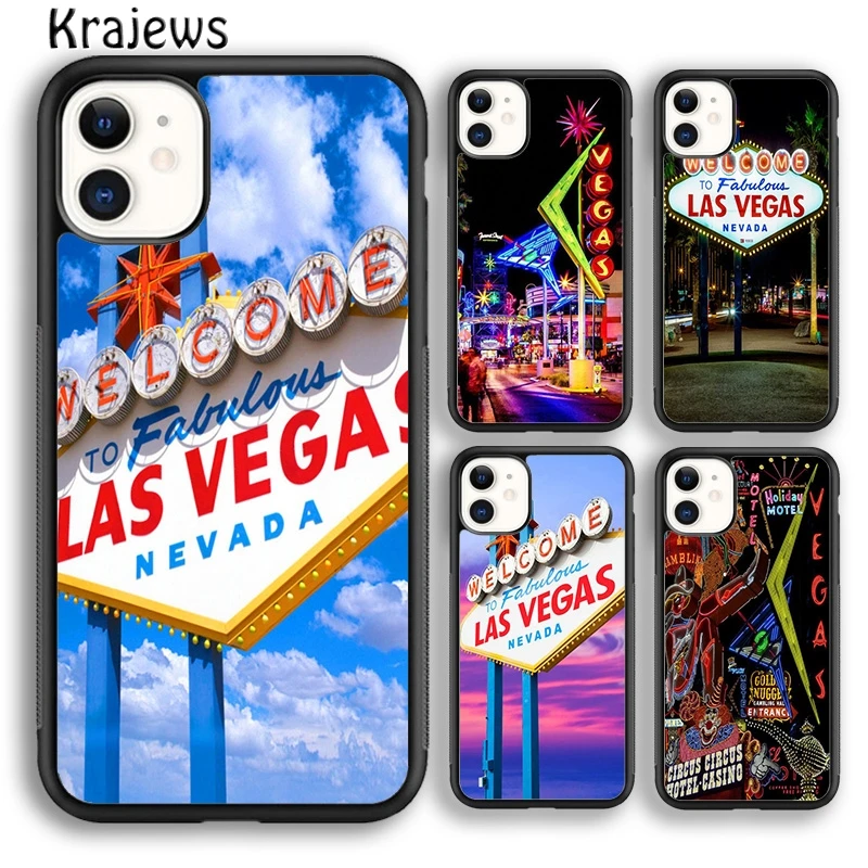 Krajews Las Vegas Sign LIGHTS Nevada Phone Case Cover For iPhone 16 15 SE2020 14 6 7 8 plus 11 12 13 pro max coque Fundas