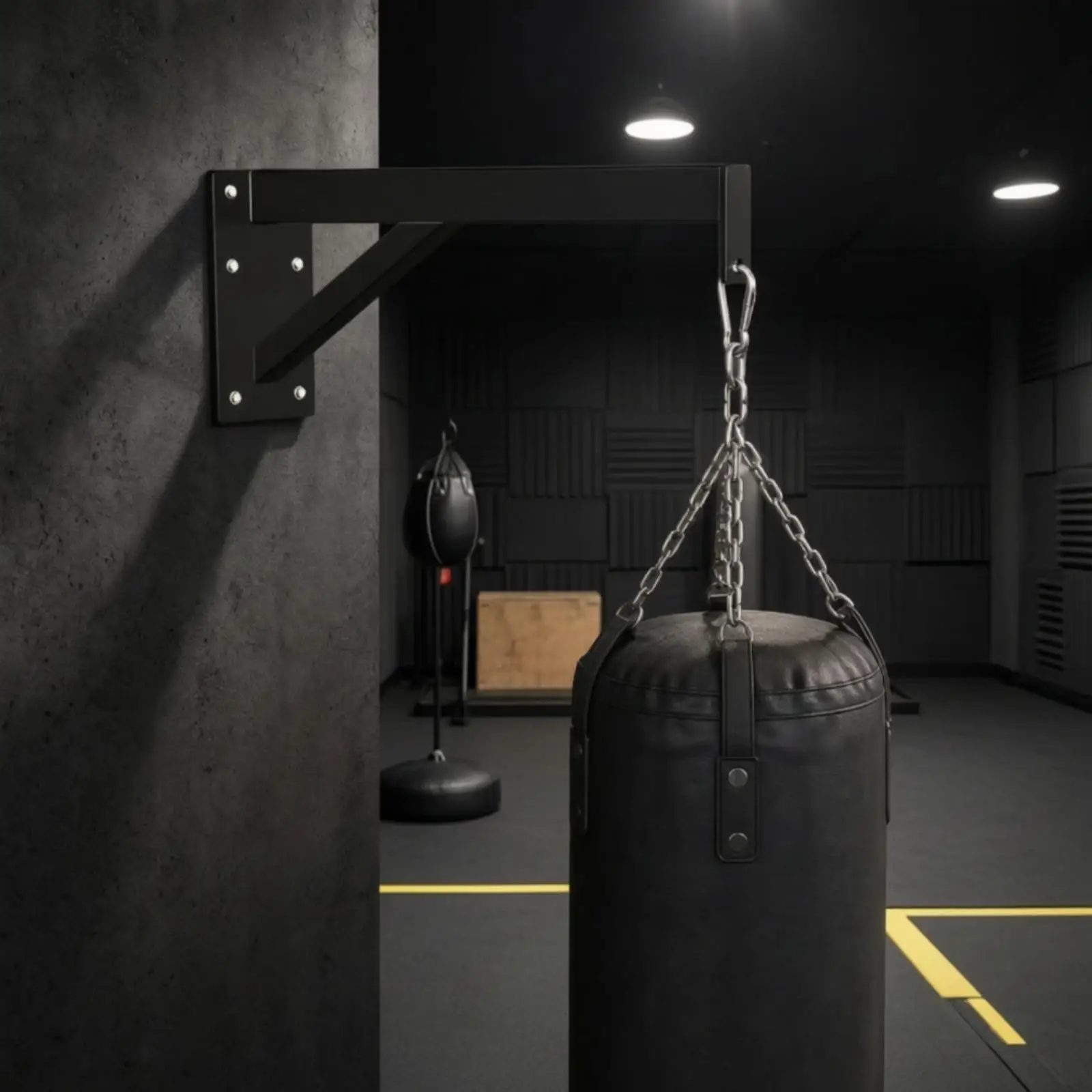 Wall-Mounted Heavy Bag Bracket Long-Lasting Heavy Bag Wall Mount with Carabiner Boxing Hanger Reinforced for Boxers, Home Gym