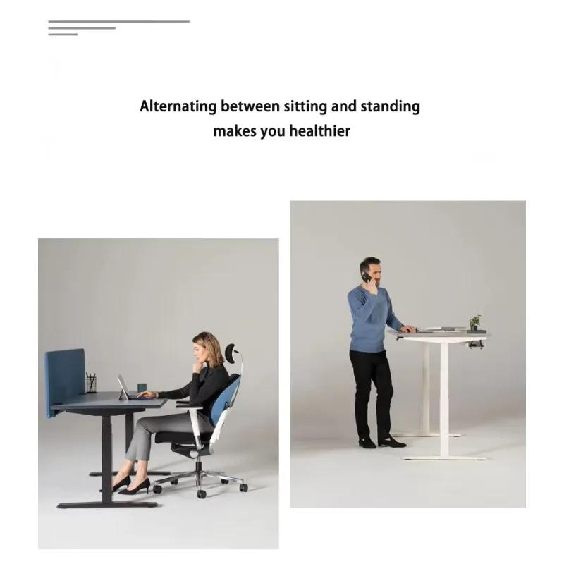 مكتب ألعاب بتصميم عصري RGB قابل للتعديل مع أداة ضبط الارتفاع الكهربائية الدوارة وقابلة للتمديد للاستخدام المكتبي #6