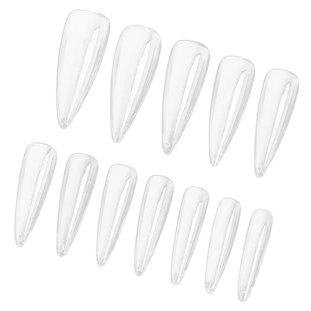 600 Pcs Nail Tips Long Fake Nails Decals Short Sticker False with Glue Manicure Stickers