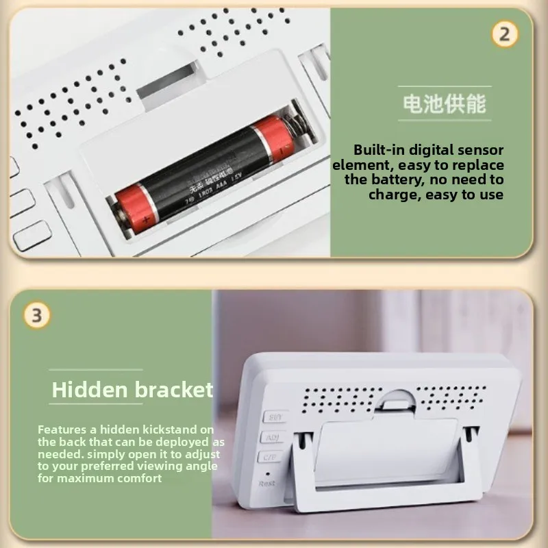 Xiaomi Deli Elektronische Thermometer Hygrometer Weerstation Hoge Precisie Met Tafelklok Slimme Elektrische Digitale Thermometer