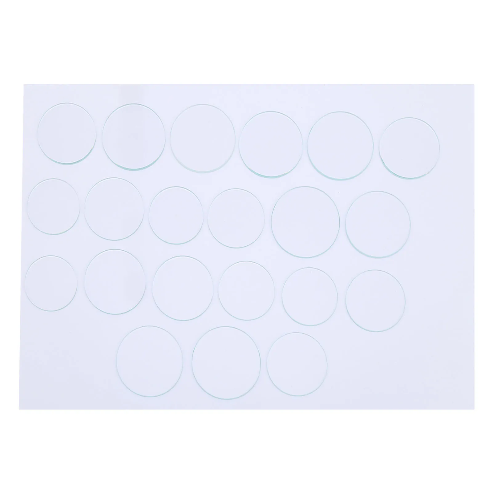 21pcs 35‑45mm Flat Watch Glass Lens Set Smooth  High Temperature Resistant Thickness 1.2mm Face Lens Flat Watch Glass Lens